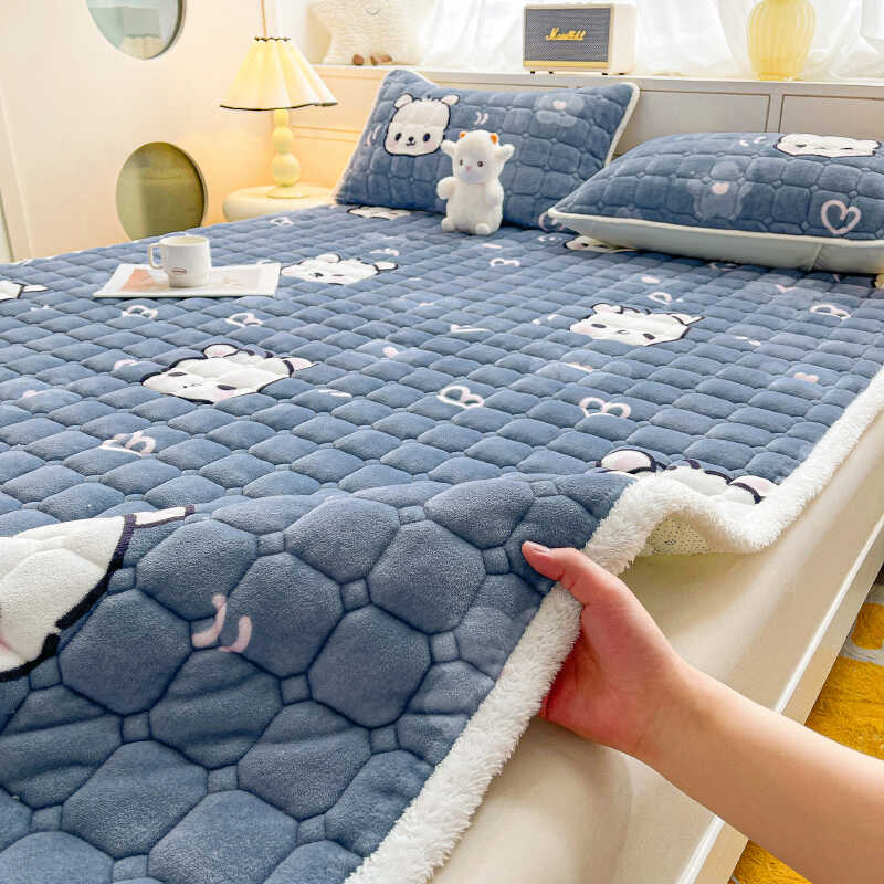 a类牛奶绒床垫软垫双人冬天保暖褥子1米5垫被学生宿舍床铺垫毛毯8
