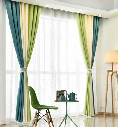 北京窗帘上门设计安装定制棉麻纯色拼接遮光环保客厅卧室窗帘布料