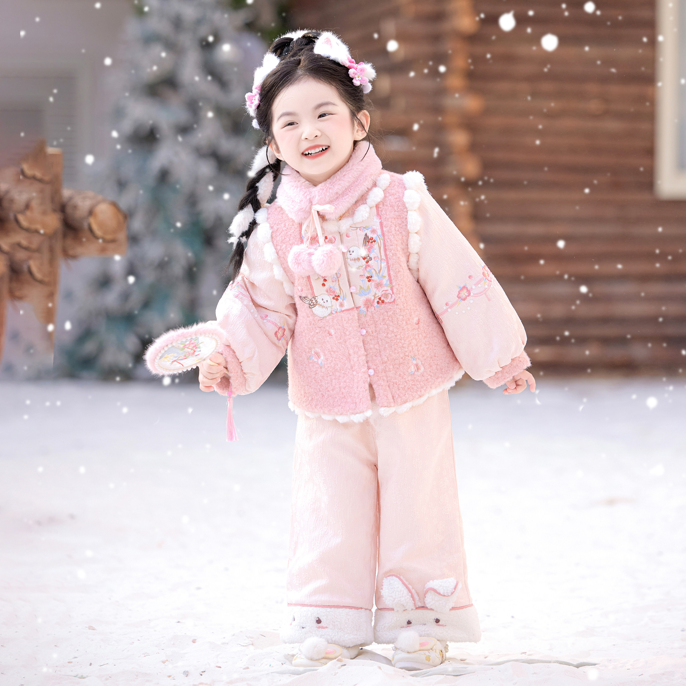 兮兮家汉服女童冬季新款国风新中式裤子套装宝宝过年拜年服小肥啾,童装/婴儿装/亲子装,汉服,淘宝优惠券,粉丝福利购,淘宝优惠卷