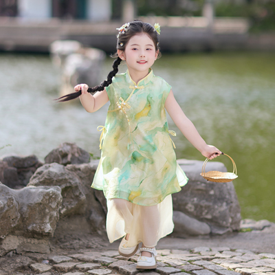 今兮古兮汉服女童新中式旗袍套装