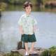 国风短袖 儿童原创高端新中式 裤 子套装 男童汉服夏季 唐装 2025新款