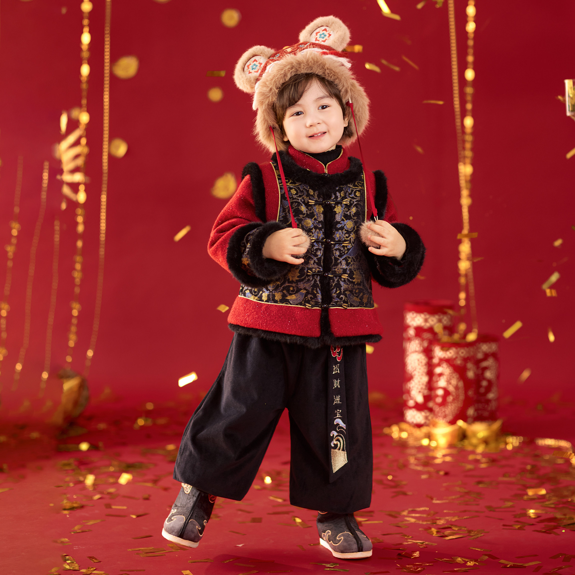 兮兮家男童冬季原创新中式加厚拜年服小男孩国风新年汉服套装唐装,童装/婴儿装/亲子装,汉服,淘宝优惠券,粉丝福利购,淘宝优惠卷