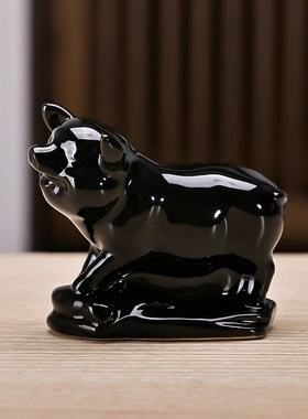 陶瓷十二生肖小猪猪吉祥摆件