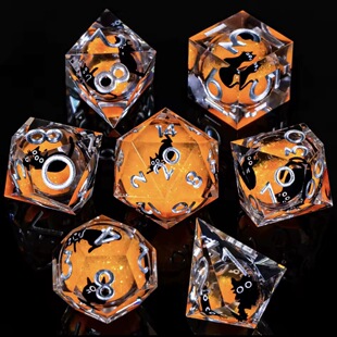 猫咪流沙骰子天然树脂骰子d20面骰子博德之门TRGPCOCdnd跑团骰子