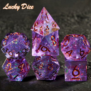 跑团骰子天然树脂DNDTRPG克苏鲁地龙与地下城d20多面骰子