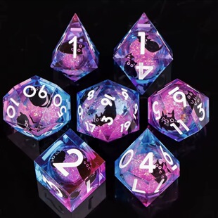 猫咪流沙骰子天然树脂骰子d20面骰子博德之门TRGPCOCdnd跑团骰子