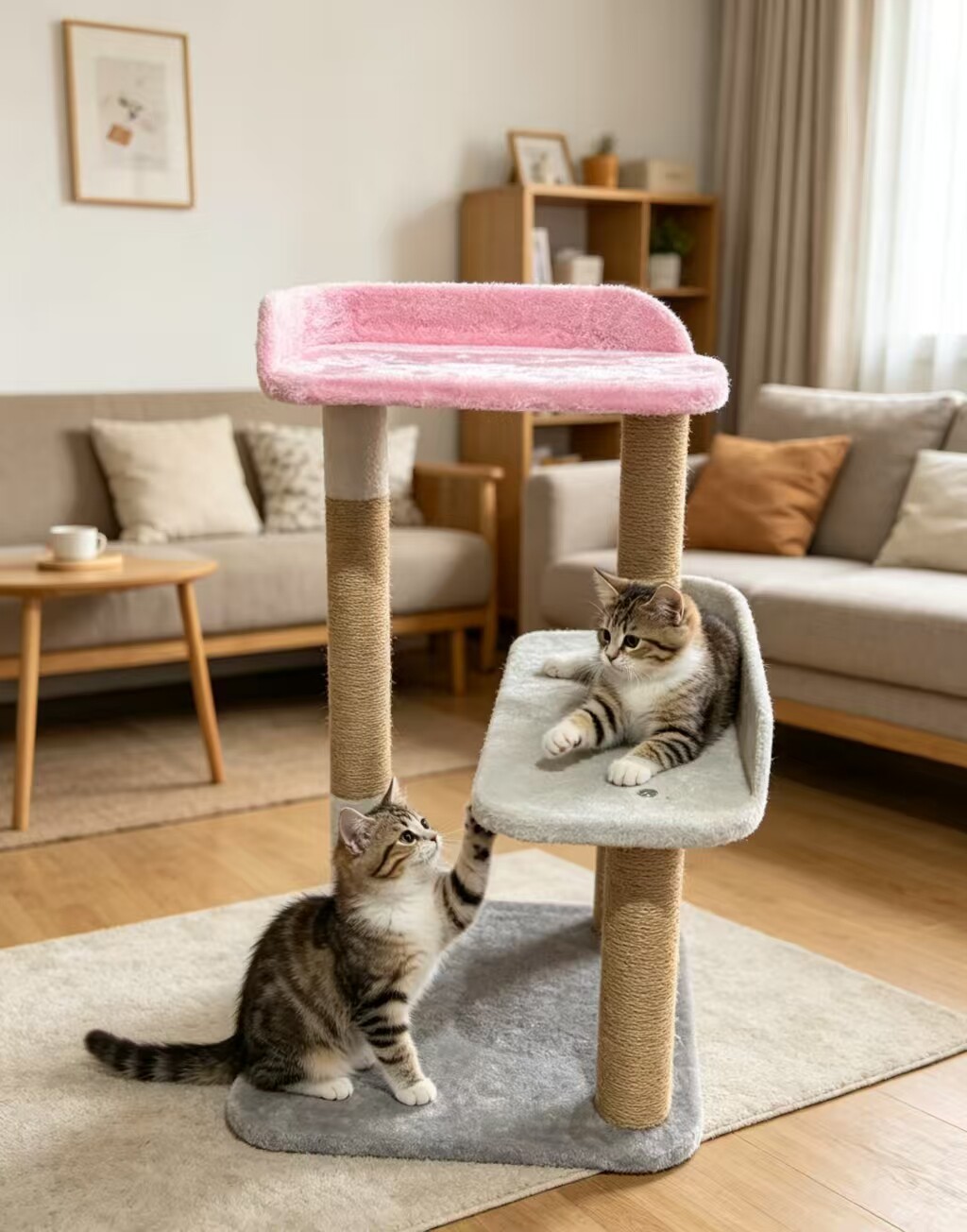 猫爬架猫窝黄麻一体猫抓板家用小户型不占地猫架可爱高颜值多功能
