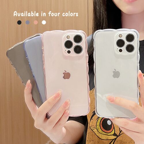 适用透色大波浪iphone14pro max苹果15手机壳11防摔16软8p纯色13x