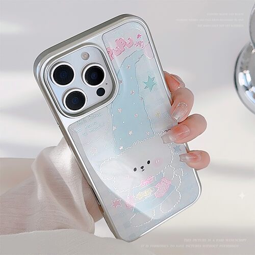 适用鎏金iphone16手机壳15promax格纹卡通小狗14苹果13滴胶17华为
