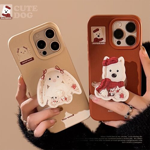适用卡通动物摇摇乐支架iphone16手机壳16苹果17promax硅胶1413软