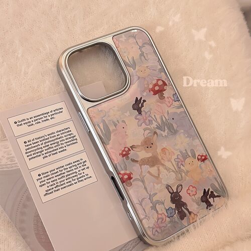 适用可爱森林小鹿16苹果17promax手机壳iphone14滴胶13油画15华为