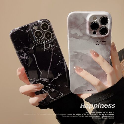 适用iphone17pro ma简约大理石苹果13手机壳高级感16plus菲林11硬