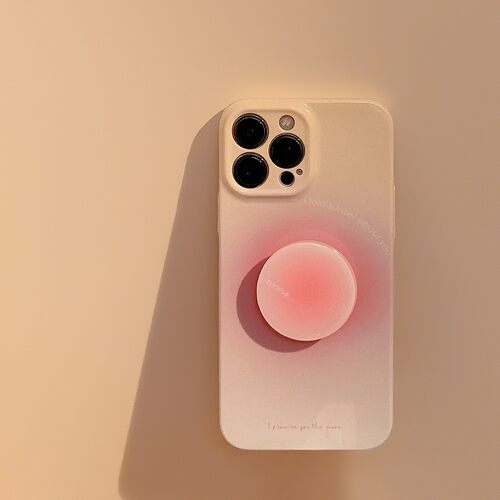 适用渐变粉色支架14ProMax苹果手机壳17iphone13春夏16菲林15华为