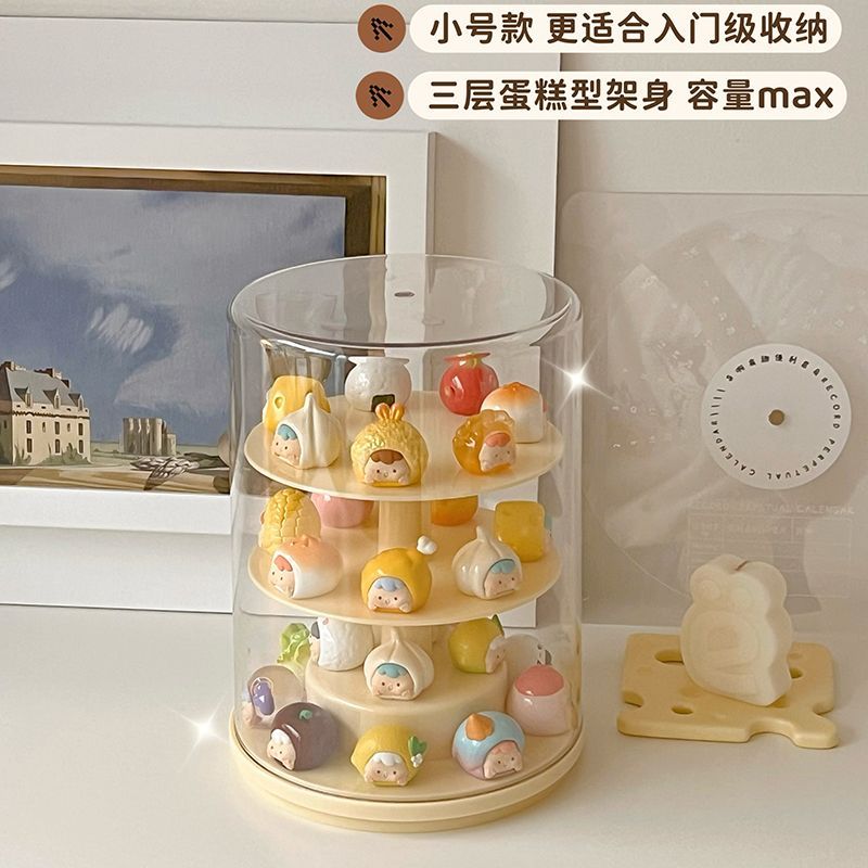 旋转萌粒展示盒亚克力透明盲盒