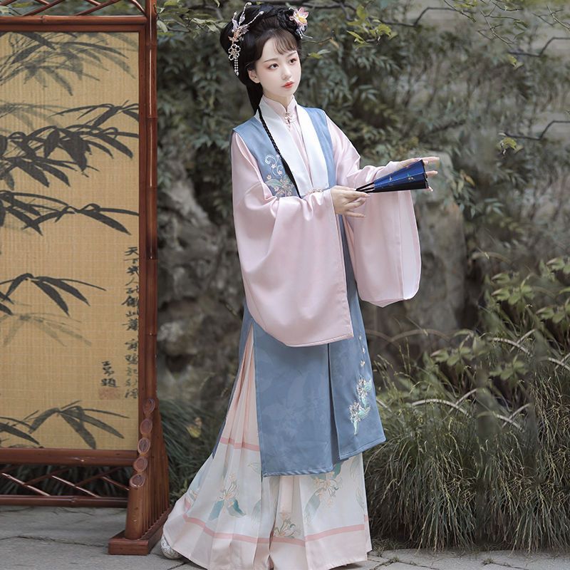 租汉服古装出租明制清朝娇美人马面裙红楼梦文艺古风舞蹈演出服装 - 实物图