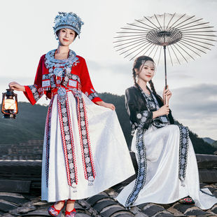 出租少数民族服装贵州苗族女苗疆少女古城旅拍写真侗族舞蹈演出服