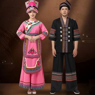出租少数民族服装羌族男女款套装民族风云南舞蹈拍照演出服装租赁