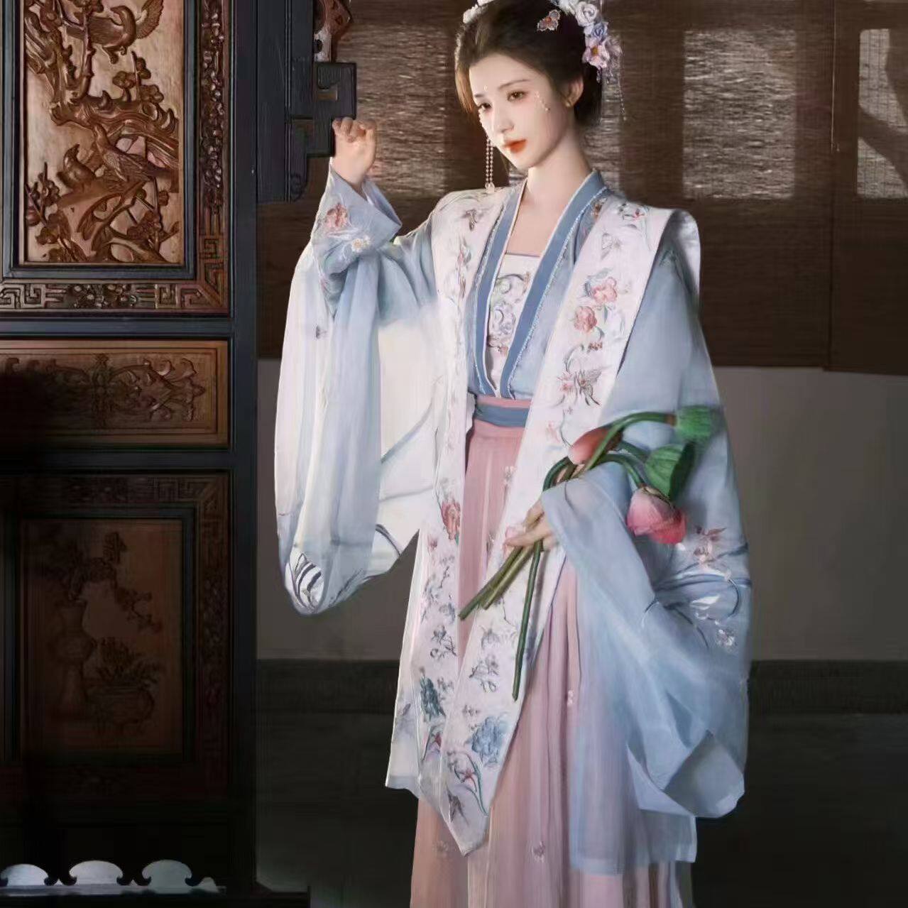 租汉服古装出租宋制霞披清平乐古风气质日常古典舞蹈拍照表演服装