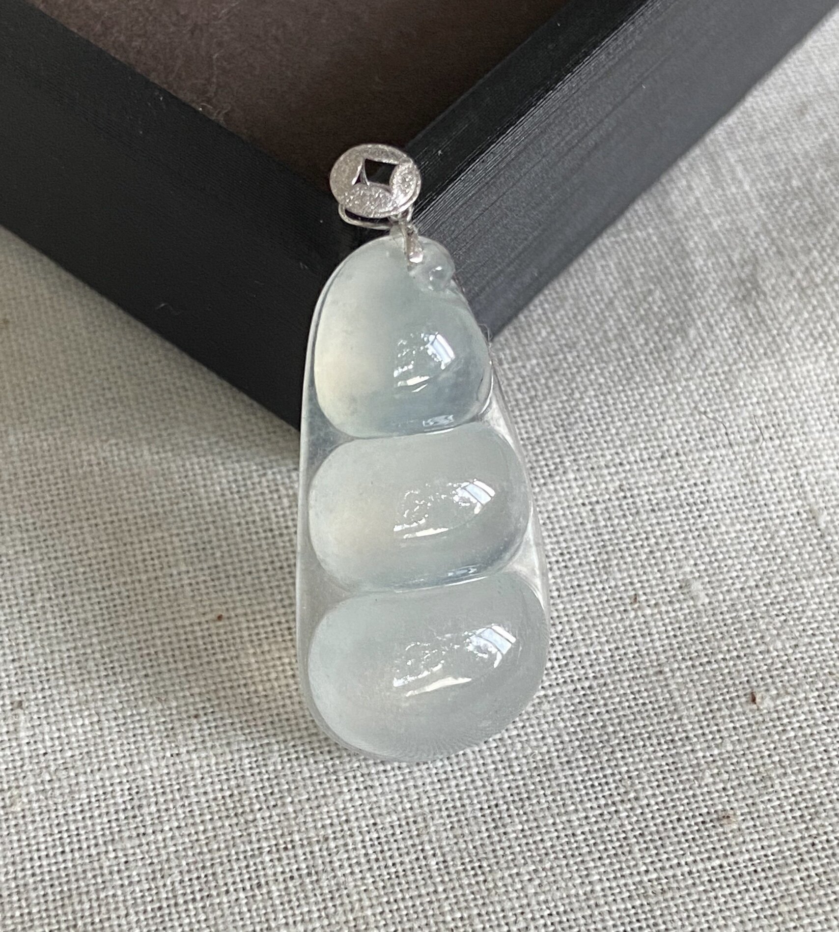 【小月城】天然缅甸正品a货翡翠冰种如意葫芦挂件吊坠带证书