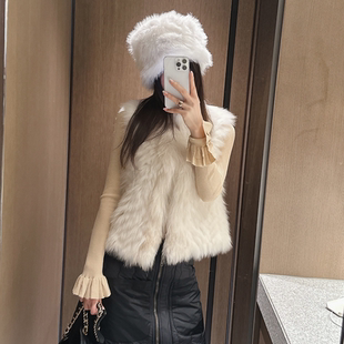 partysu韩国正品代购 百搭款外穿韩版保暖气质休闲日常毛绒马甲