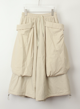 TEXTURE韩国正品代购2025工装风高腰抽绳阔腿裤大口袋保暖休闲裤