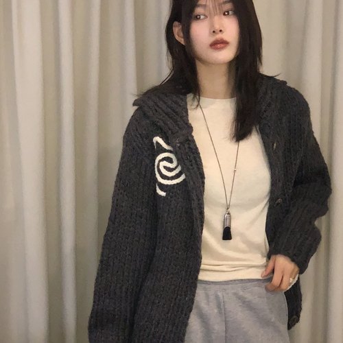 FIFO韩国正品代购2025慵懒风针织开衫女宽松百搭毛衣外套