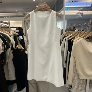 代购 连衣裙女圆领收腰修身 春季 无袖 通勤裙简约连衣裙 新款 韩国正品