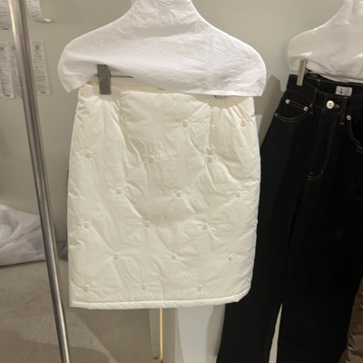 YESTERDAY韩国正品代购2025夹棉半身裙女冬百搭显瘦松紧腰保暖