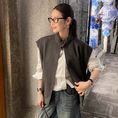 partysu韩国正品代购2025秋时尚百搭简约设计休闲气质女马甲