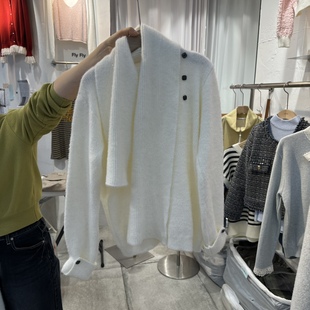 代购 LIVE韩国正品 2025慵懒风围巾领毛衣女上衣 LULULALLA FLYFLY