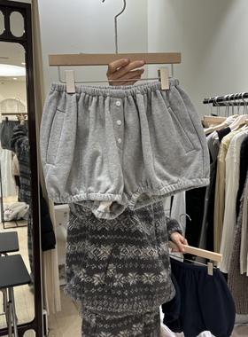 THEMORYPARK韩国正品代购松紧腰宽松花苞短裤女百搭休闲裤短裤