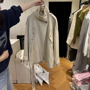 ARC韩国正品代购2026立领廓形风衣女中长款宽松百搭时尚外套风衣