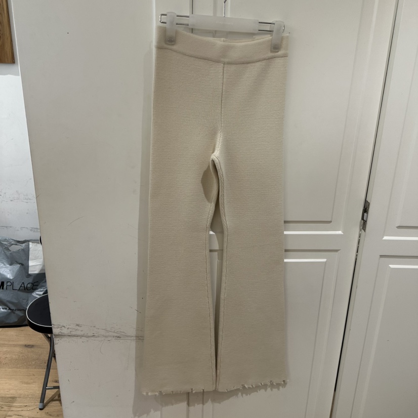 WE ARE/WELOVER韩国正品代购2025针织微喇裤女2025修身显瘦休闲裤