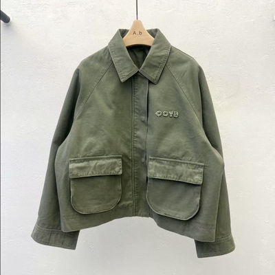 韩国正品代购 AUTUMN BEIGE-Q春季新款宽松休闲夹克帅气时尚外套