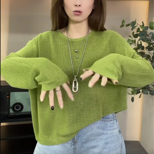 防晒衣女款2025新款冰丝凉感针织衫薄款长袖宽松显瘦遮肚子上衣潮