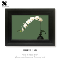 《蝴蝶兰》中古风客厅装饰画禅意花卉饭厅壁画轻法式复古卧室挂画