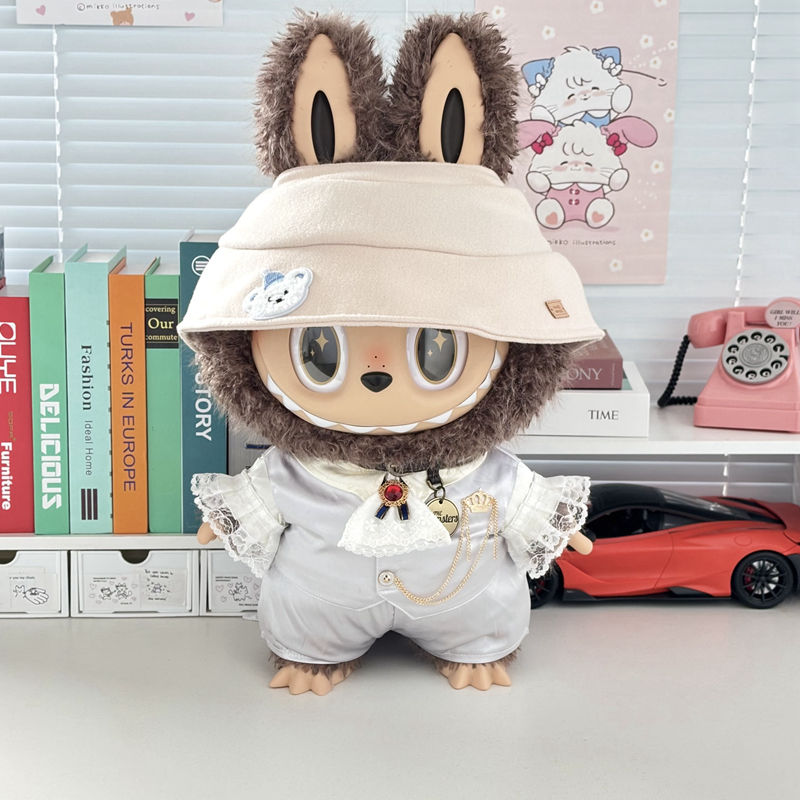 适合Zimomo首领58cm华丽套装搪胶娃娃拉布布潮玩工装LABUBU仅娃衣