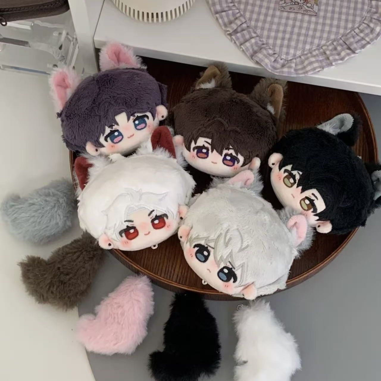 恋与深空8cm团子原创同人棉花娃娃 小狼系列包包挂件毛绒公仔玩偶