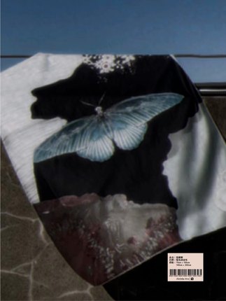 福利款*No!why shop歪店复古小众背景布挂布“蓝蝴蝶”卧室装饰布