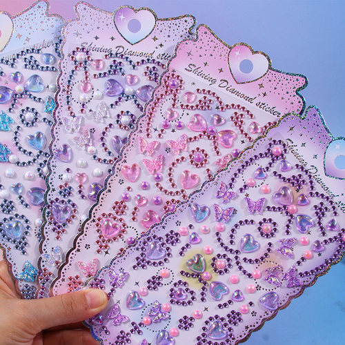 糖果蝴蝶水晶贴画宝石装饰贴纸
