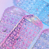 爱心蝴蝶珍珠水晶宝石贴纸梦幻亚克力装 饰贴画儿童奖励粘贴玩具