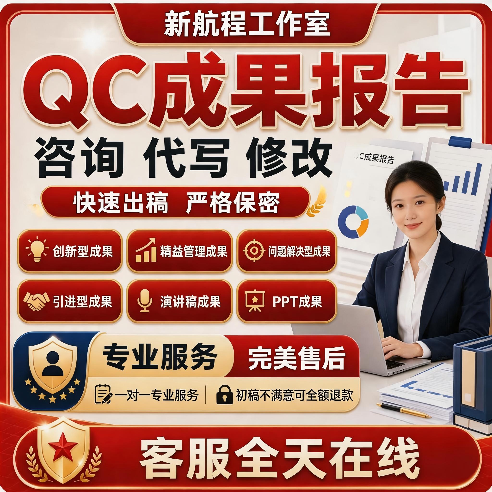 QC成果撰写代写咨询修改课题立项报告编写PPT施工工法指导发布稿