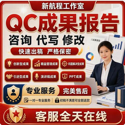 QC成果撰写代写咨询修改课题立项报告编写PPT施工工法指导发布稿