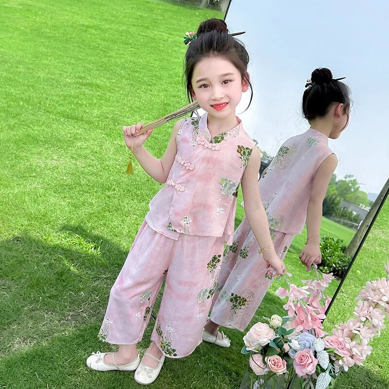 女小童新中式套装夏季旗袍