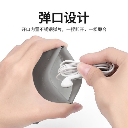 短款钱包青年灰色车缝线自动闭合
