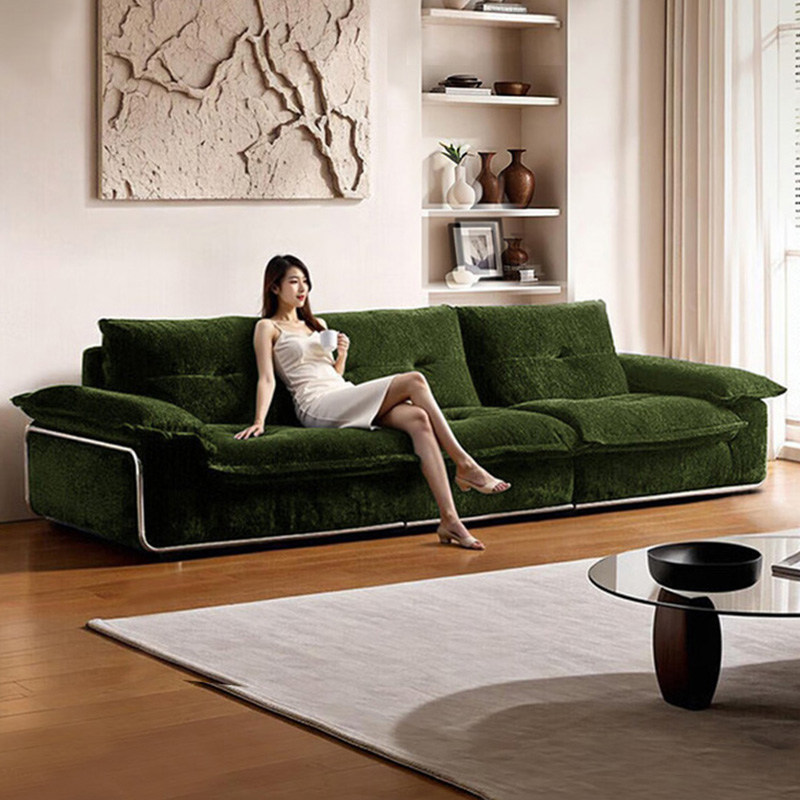 Truelo包豪斯雪尼尔布艺沙发客厅中复古风2026新款可拆洗直排