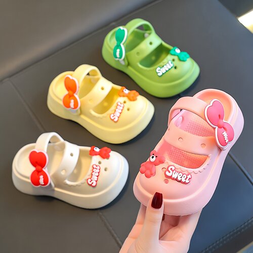 儿童女甜美卡通洞洞鞋外穿夏透气