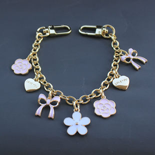 包包饰品挂链装饰链条挂件花朵蝴蝶结爱心金属包饰两头扣链子挂饰