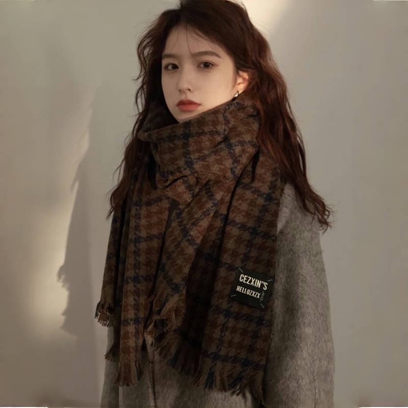 日本进口STELU美拉德格纹围巾