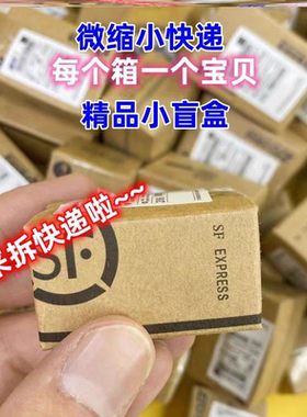 迷你快递玩具模型仿真微缩盒娃娃箱盲盒摆件场景迷你快递小包裹